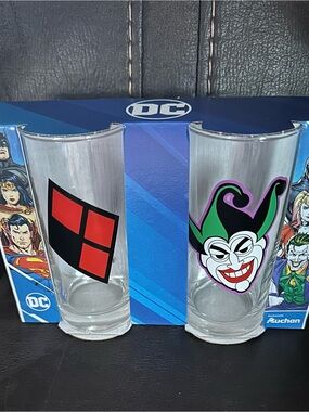 DC Comics Harley Quinn & Joker Glasses - Set of 2